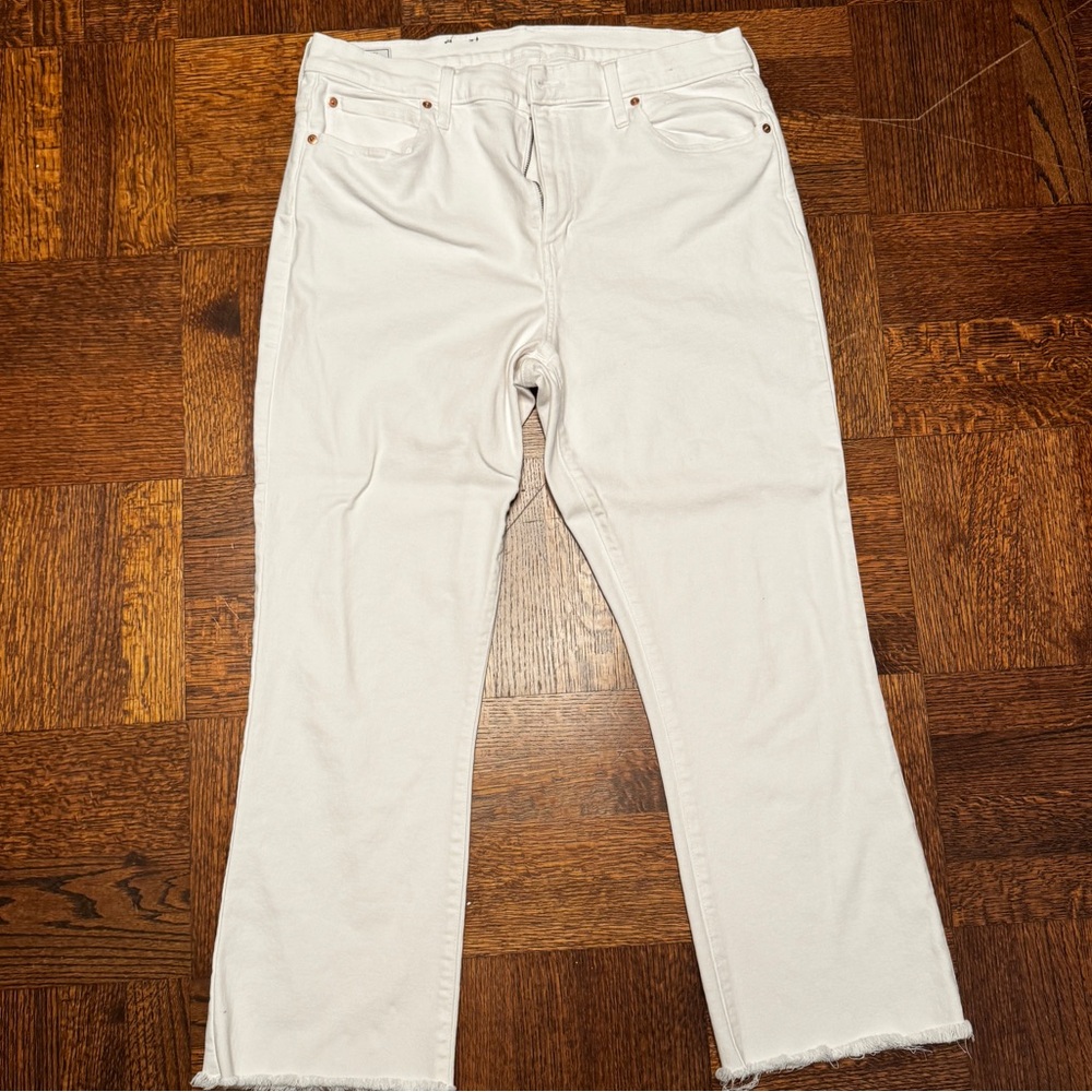 White Denim, High Rise Kick Fit, Size 16 Long